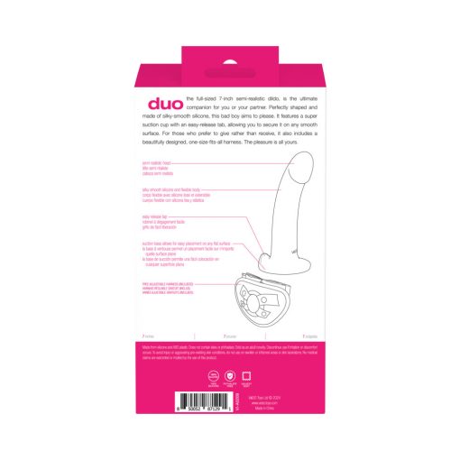 Vedo Duo Silicone Dildo (Non-Vibrating) With Harness Pink/Purple - Image 8