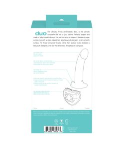 Vedo Duo Silicone Dildo (Non-Vibrating) With Harness Turquoise/Black