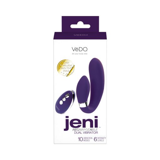 Vedo Jeni C-Shaped Dual Motor Vibe With Remote Purple - Image 5