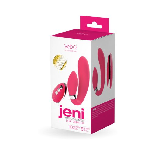 Vedo Jeni C-Shaped Dual Motor Vibe With Remote Pink