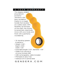 Gender X Bumble Rechargeable Silicone Vibrating Plug Yellow