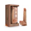 Renaissance Davinci Sliding Foreskin Dildo With Squeezable Balls 8 In. Tan