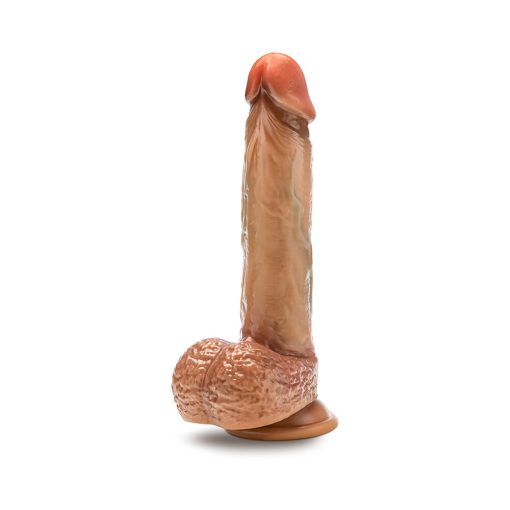 Renaissance Raphael Sliding Foreskin Dildo With Squeezable Balls 9.5 In. Tan - Image 3