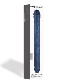 Strap-On-Me Double Dong Realistic Dildo Snaky Metallic Color