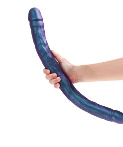 Strap-On-Me Double Dong Realistic Dildo Snaky Metallic Color
