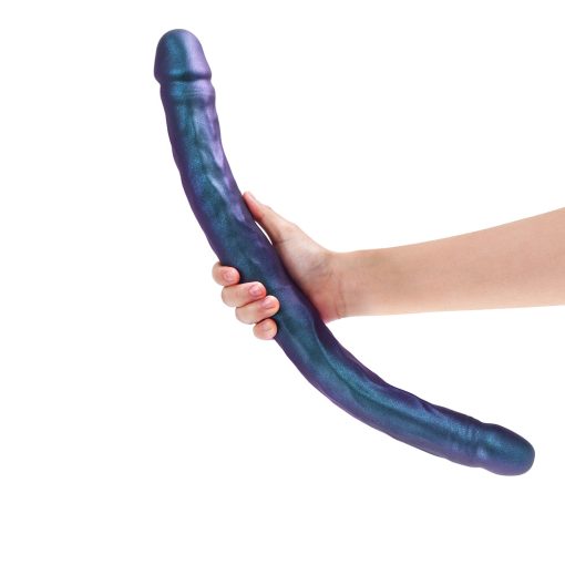 Strap-On-Me Double Dong Realistic Dildo Snaky Metallic Color - Image 6