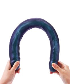 Strap-On-Me Double Dong Realistic Dildo Snaky Metallic Color