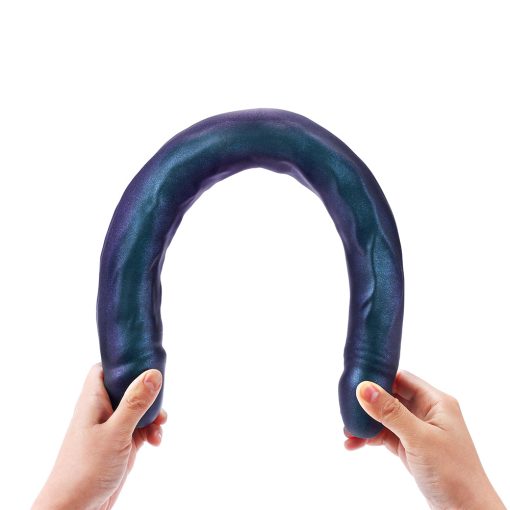 Strap-On-Me Double Dong Realistic Dildo Snaky Metallic Color - Image 7