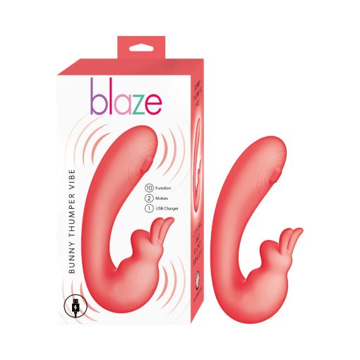 Blaze Bunny Thumper Vibe – Coral Dual Stimulator Rabbit Vibrator