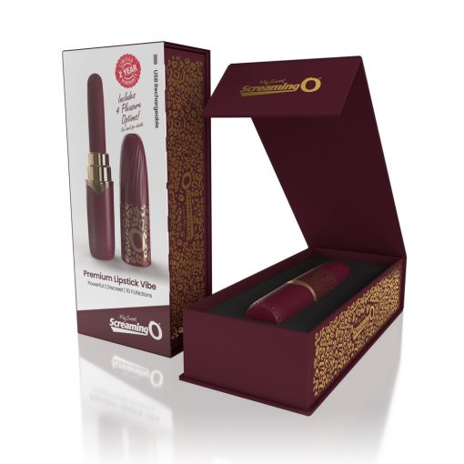 Screaming O My Secret Premium Rechargeable Vibrating Lipstick Merlot - Image 7