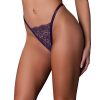 Magic Silk Leather & Lace Lace Thong Plum L/Xl