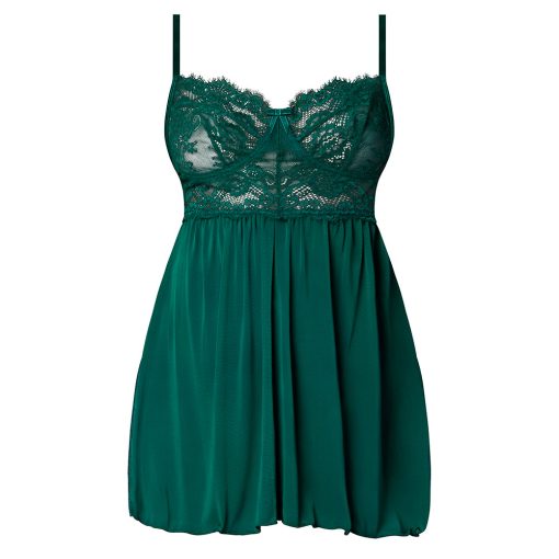 Magic Silk Evermore Babydoll & Cheeky Panty Set Emerald S/M - Image 5