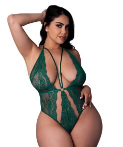 Magic Silk Evermore Plunge Teddy Emerald Queen Size