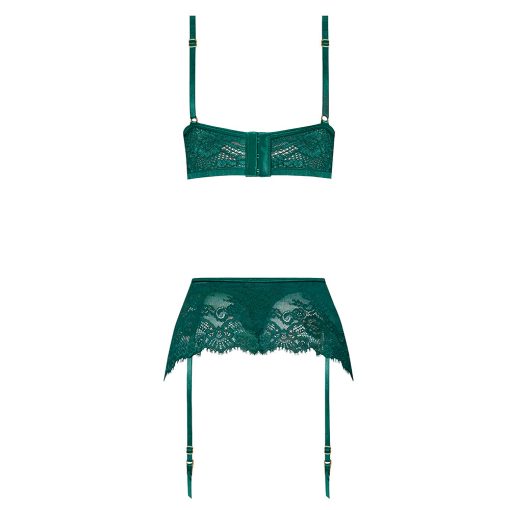 Magic Silk Evermore Bralette, Garter Skirt & Thong Set Emerald S/M - Image 5