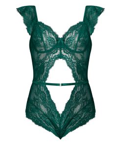 Magic Silk Evermore Cutout Romper Emerald Queen Size