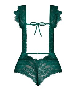 Magic Silk Evermore Cutout Romper Emerald Queen Size