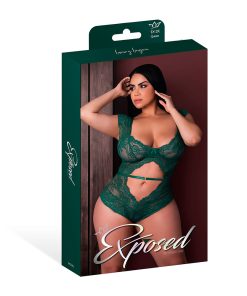 Magic Silk Evermore Cutout Romper Emerald Queen Size
