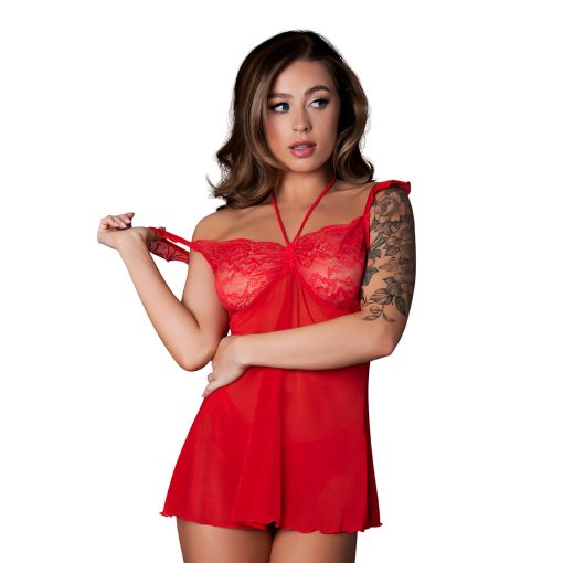 Magic Silk Sugar High Babydoll & Thong Set Red L/Xl - Image 2