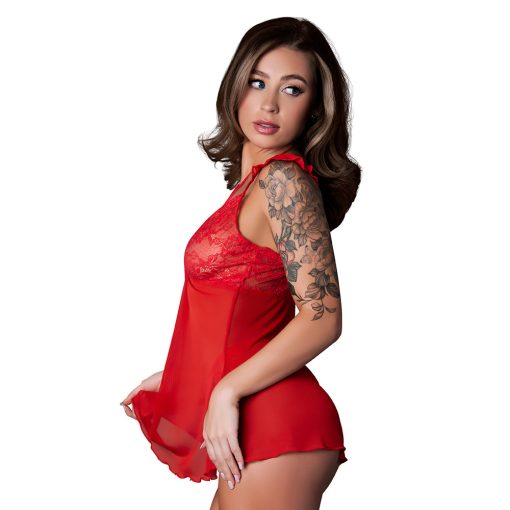Magic Silk Sugar High Babydoll & Thong Set Red L/Xl - Image 3