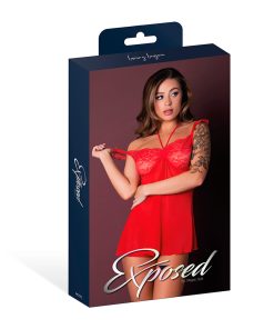 Magic Silk Sugar High Babydoll & Thong Set Red L/Xl