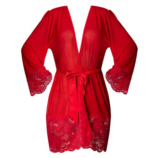 Magic Silk Sugar High 3/4 Sleeve Robe Red S/M - Image 5