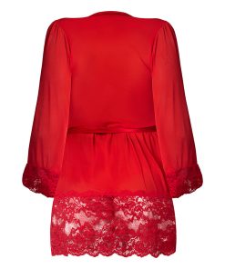 Magic Silk Sugar High 3/4 Sleeve Robe Red S/M