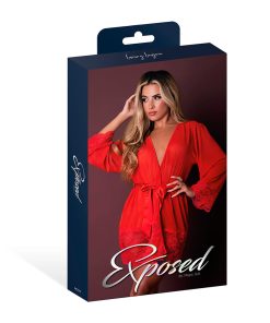 Magic Silk Sugar High 3/4 Sleeve Robe Red S/M