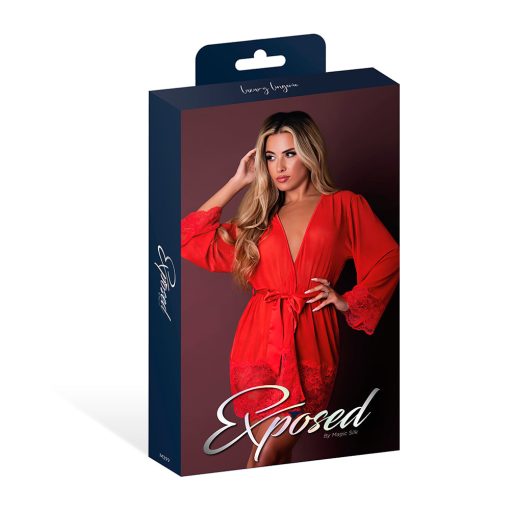 Magic Silk Sugar High 3/4 Sleeve Robe Red S/M - Image 7