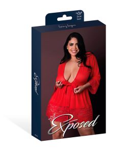 Magic Silk Sugar High 3/4 Sleeve Robe Red Queen Size