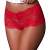 Magic Silk Sugar High Lace Boy Short Red S/M