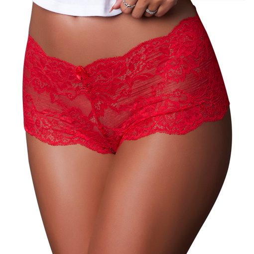 Magic Silk Sugar High Lace Boy Short Red L/Xl