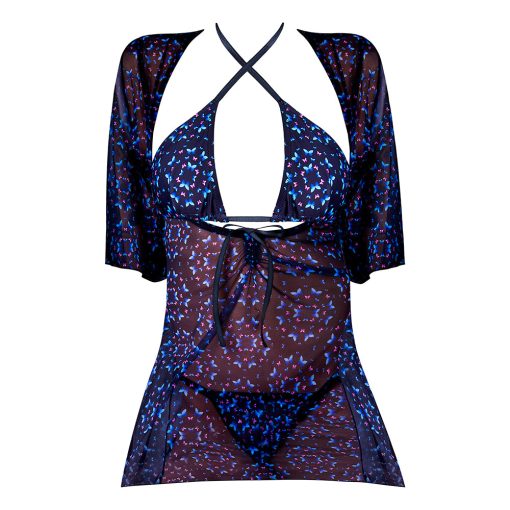 Magic Silk Hazy Dayz Halter Bra, Thong & Dress Set Butterfly S/M - Image 3