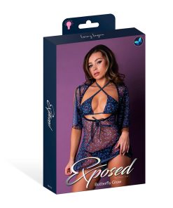Magic Silk Hazy Dayz Halter Bra, Thong & Dress Set Butterfly S/M