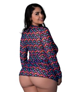 Magic Silk Hazy Dayz Tie Front Jacket & Thong Set Gummy Bears Queen Size