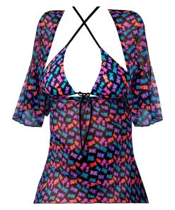 Magic Silk Hazy Dayz Halter Bra, Thong & Dress Set Gummy Bears L/Xl
