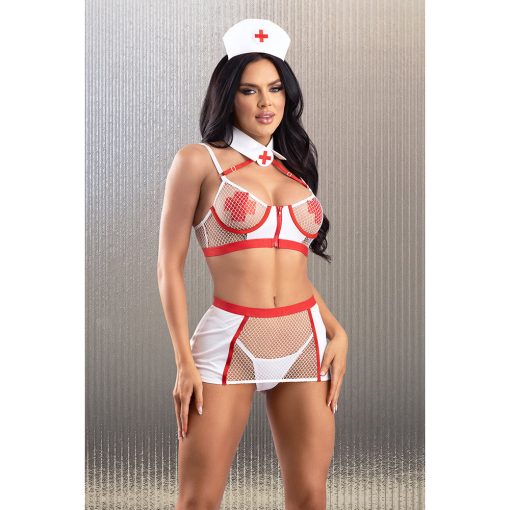 Fantasy Lingerie Play Perfect Health 5-Piece Nurse Costume Set White M/L - Image 2