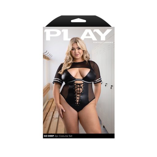 Fantasy Lingerie Play Go Deep 2-Piece Football Costume Set Black Xl/2Xl
