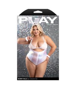 Fantasy Lingerie Play Bunny Hills 5-Piece Bunny Costume Set White Xl/2Xl