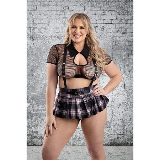 Fantasy Lingerie Play Skipping Class 4-Piece School Girl Costume Set Black 3Xl/4Xl - Image 2