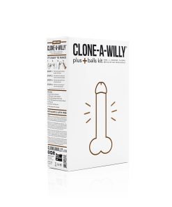 Clone-A-Willy Plus – Vibrating Dildo Kit With Balls (Deep Skin Tone)