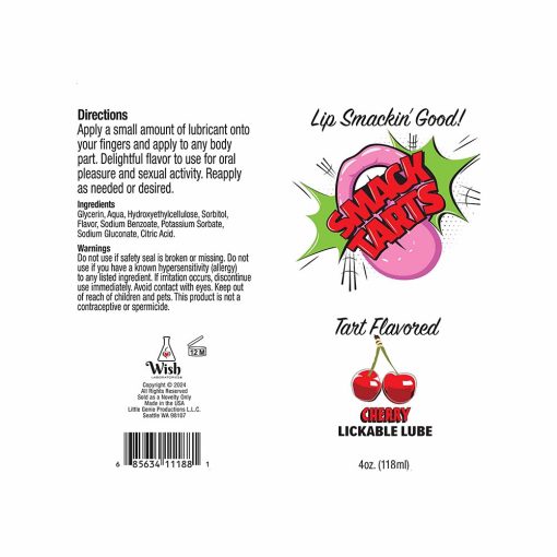 Smack Tarts Lickable Sour Cherry Lube 4 Oz. - Image 2
