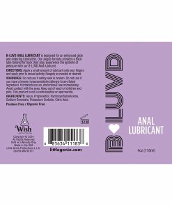 B-Luvd Anal Lube 4 Oz.