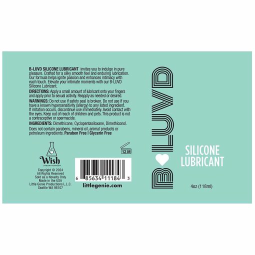 B-Luvd Silicone Lubricant 4 Oz. - Image 3