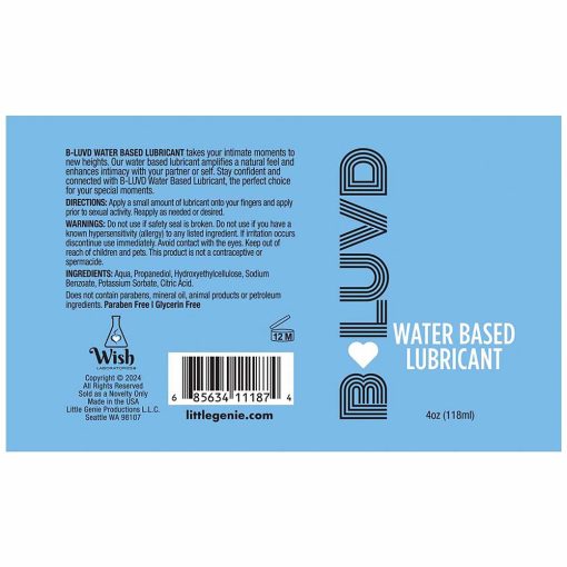 B-Luvd Water-Based Lubricant 4 Oz. - Image 3