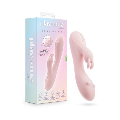 Play With Me Fairy Flutter Rabbit Vibrator – Rotating, Pink Silicone