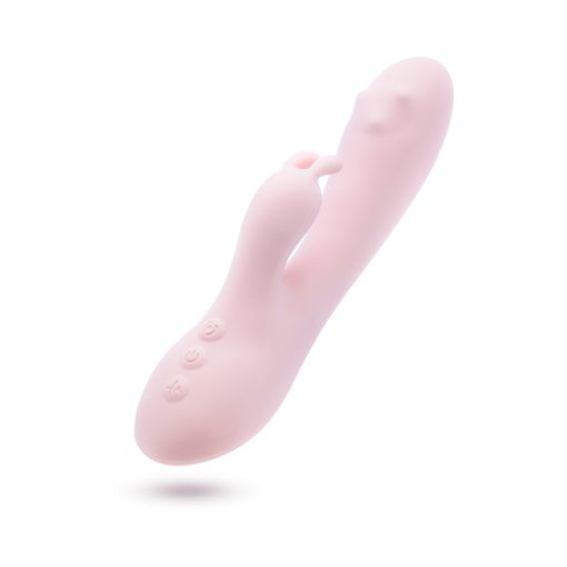 Play With Me Fairy Flutter Rabbit Vibrator – Rotating, Pink Silicone - Image 4