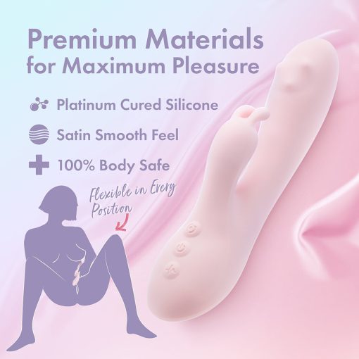 Play With Me Fairy Flutter Rabbit Vibrator – Rotating, Pink Silicone - Image 11
