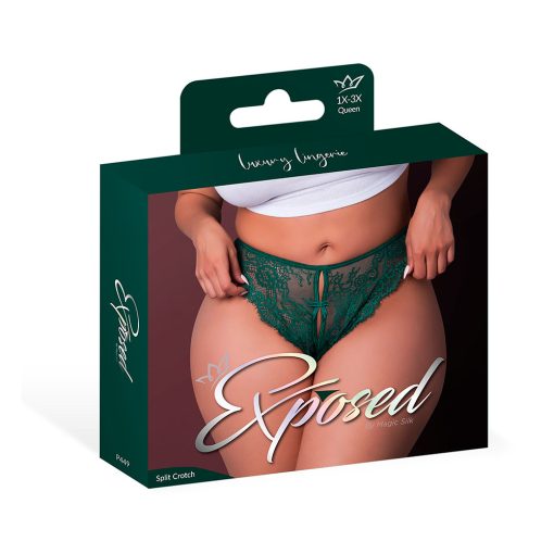 Magic Silk Evermore Split Crotch Panty Emerald Queen Size - Image 5