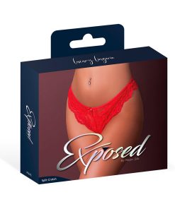 Magic Silk Sugar High Split Crotch Panty Red S/M