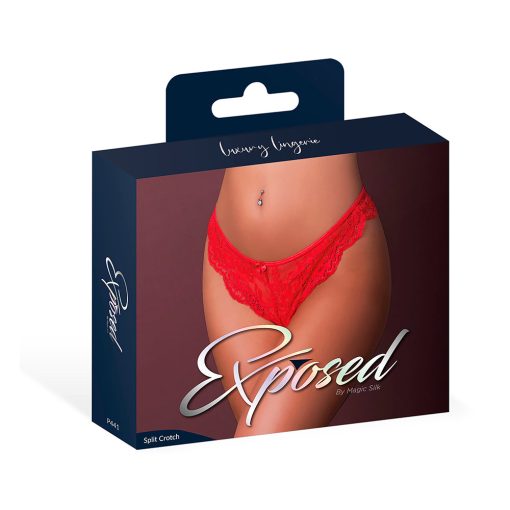 Magic Silk Sugar High Split Crotch Panty Red S/M - Image 5